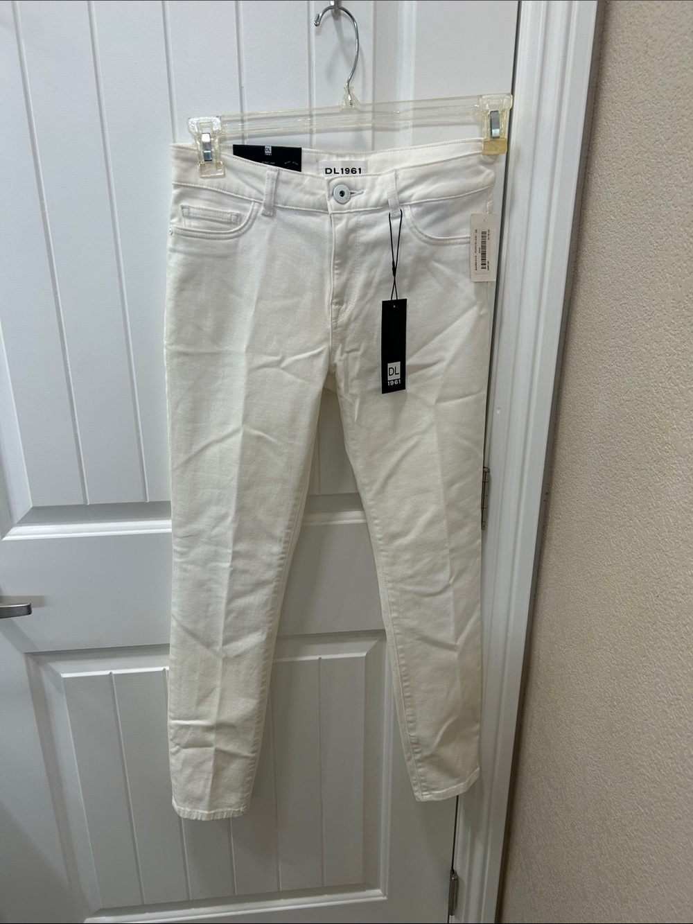 DL1961 Off-White Skinny Ankle Jeans